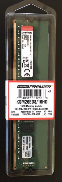 KINGSTON KSM26ED8/16HD 16GB 2666MHZ DDR4 SERVER RAM